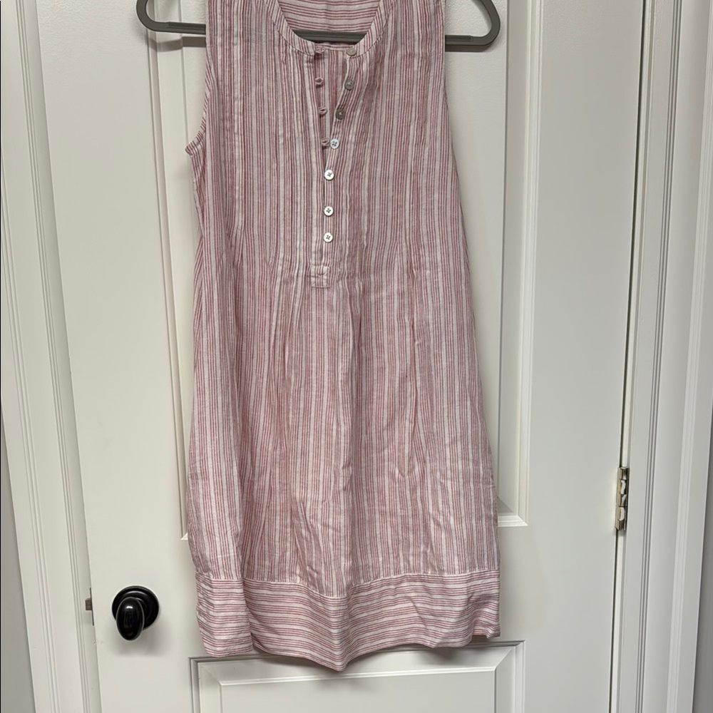 Faherty White and Red Buttoned Sundress